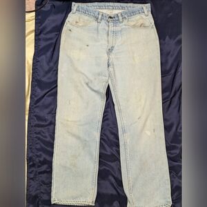 Vintage Levi Orange Tab Distressed Jeans Rare Miss Print Upside Down Tag W33xL30